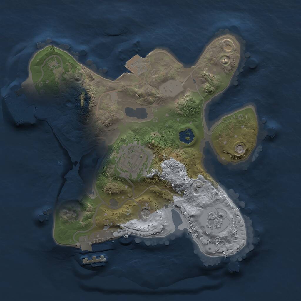 Rust Map: Procedural Map, Size: 2000, Seed: 1818492228, 6 Monuments