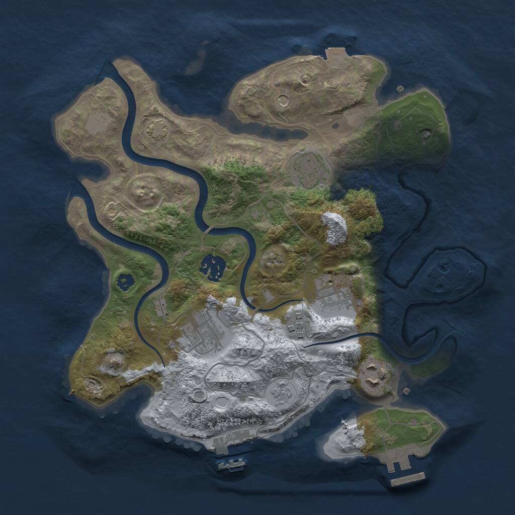 Rust Map: Procedural Map, Size: 3000, Seed: 85319, 12 Monuments