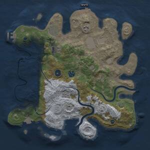 Thumbnail Rust Map: Procedural Map, Size: 3500, Seed: 227642701, 13 Monuments