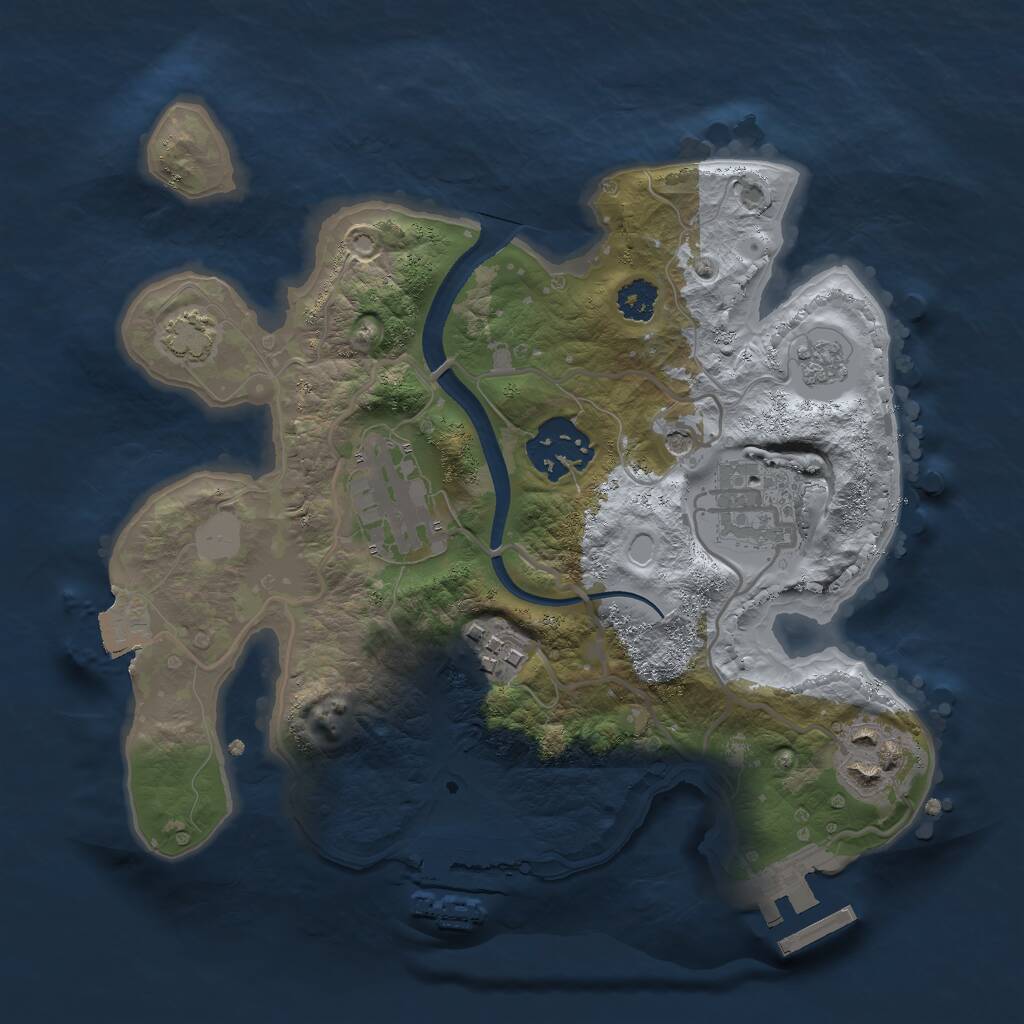 Rust Map: Procedural Map, Size: 2500, Seed: 654365, 11 Monuments