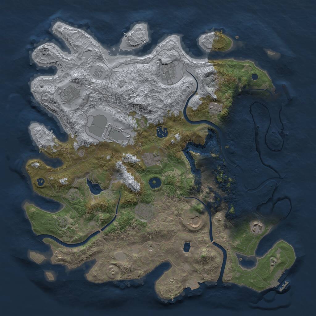 Rust Map: Procedural Map, Size: 4000, Seed: 559585, 15 Monuments
