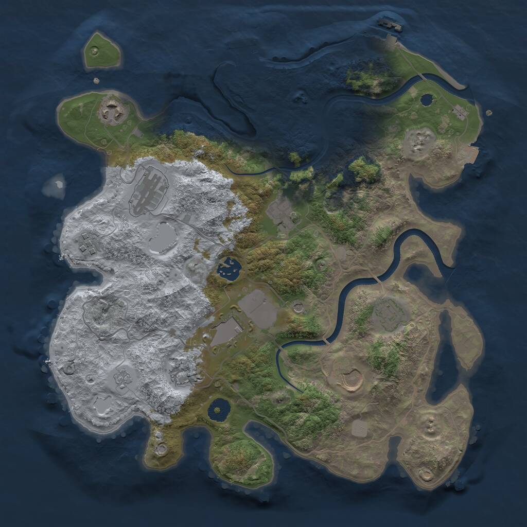 Rust Map: Procedural Map, Size: 3500, Seed: 1495782770, 15 Monuments