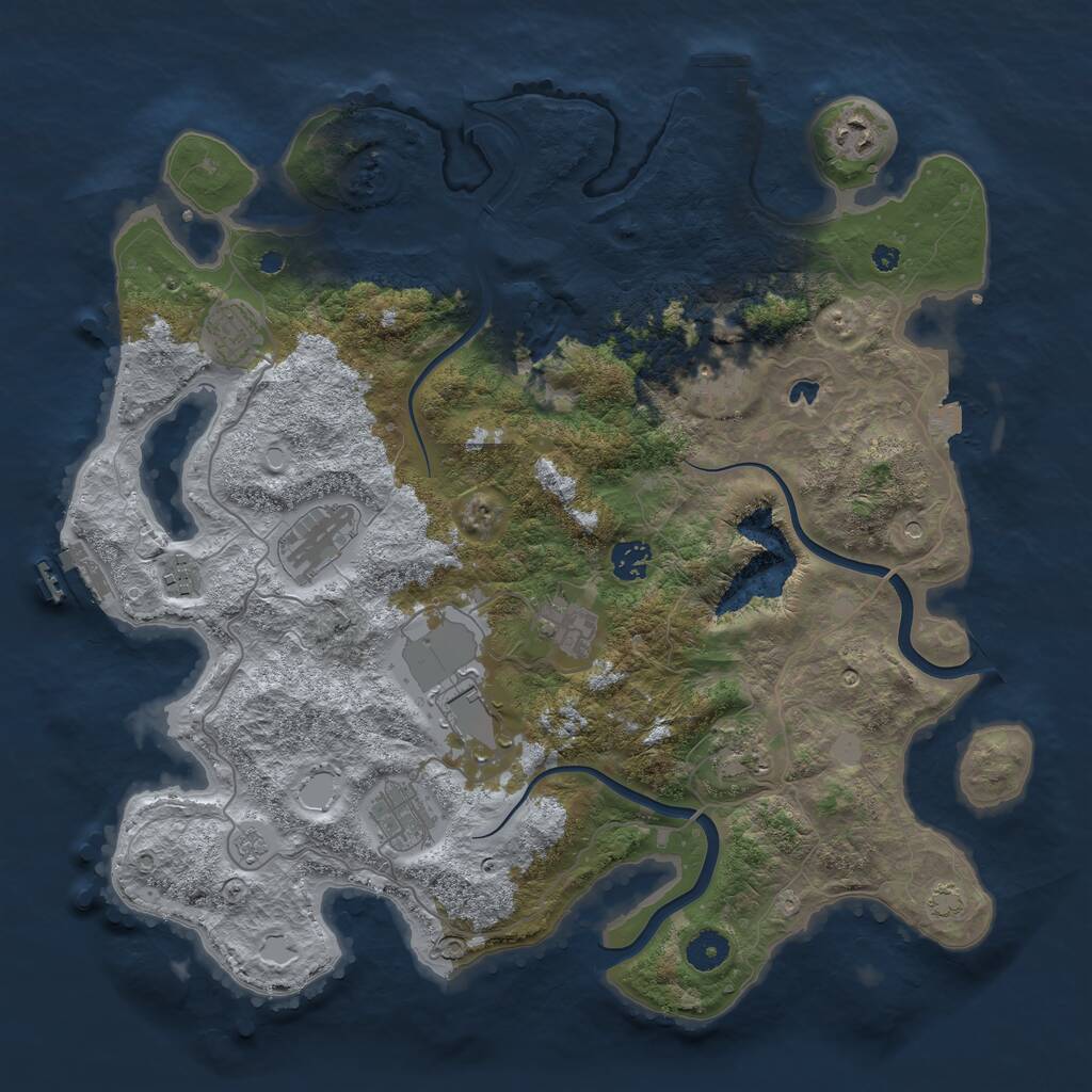 Rust Map: Procedural Map, Size: 4000, Seed: 1520084306, 16 Monuments