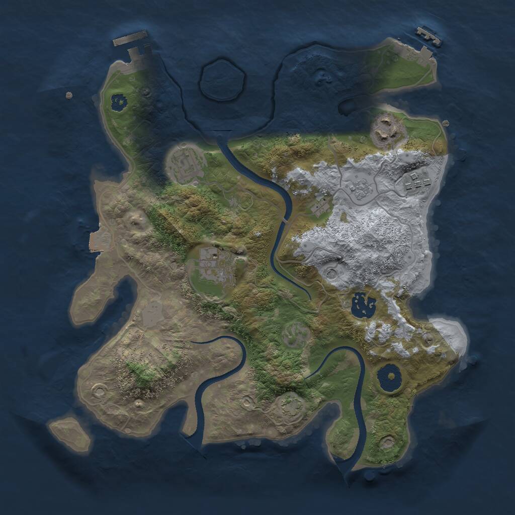 Rust Map: Procedural Map, Size: 3000, Seed: 42856, 11 Monuments