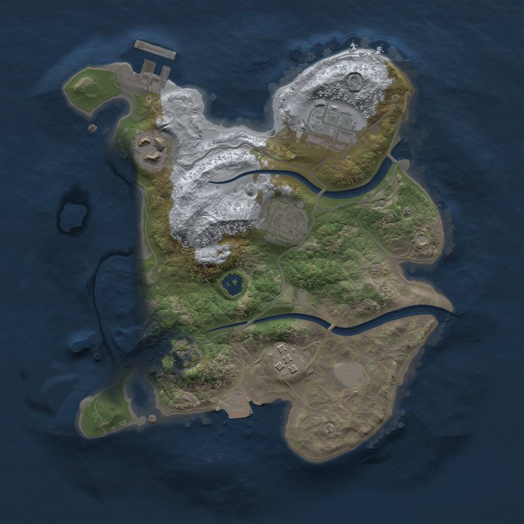 Rust Map: Procedural Map, Size: 2512, Seed: 40005, 7 Monuments