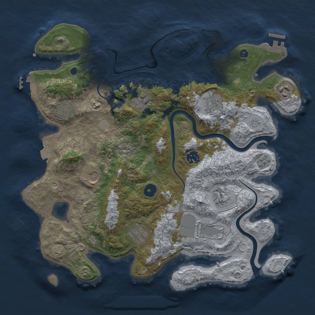 Rust Map: Procedural Map, Size: 3750, Seed: 1501130216, 16 Monuments
