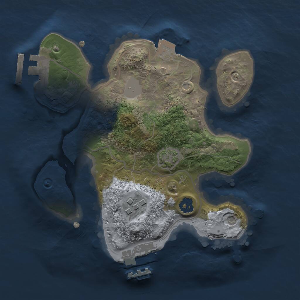 Rust Map: Procedural Map, Size: 2000, Seed: 24681357, 5 Monuments