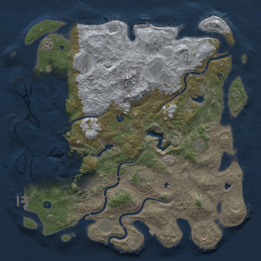 Rust Map: Procedural Map, Size: 5000, Seed: 1379308465, 17 Monuments