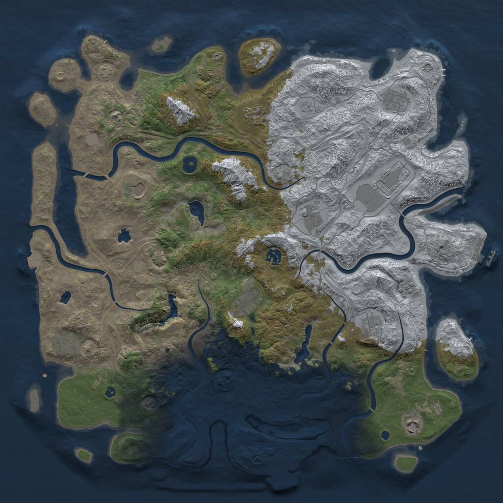 Rust Map: Procedural Map, Size: 4700, Seed: 1682335533, 17 Monuments
