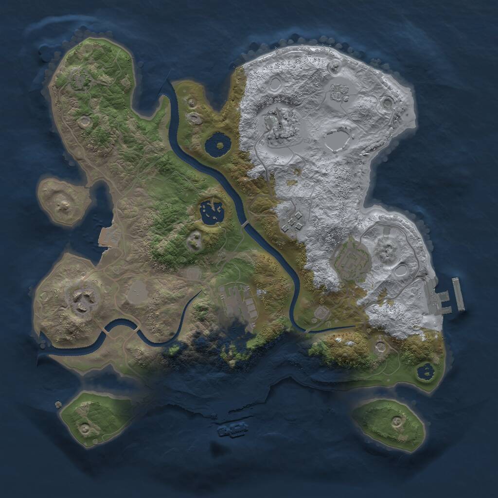 Rust Map: Procedural Map, Size: 3000, Seed: 742386021, 12 Monuments
