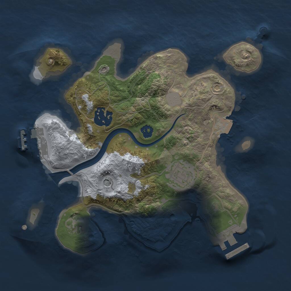 Rust Map: Procedural Map, Size: 2300, Seed: 9877, 6 Monuments