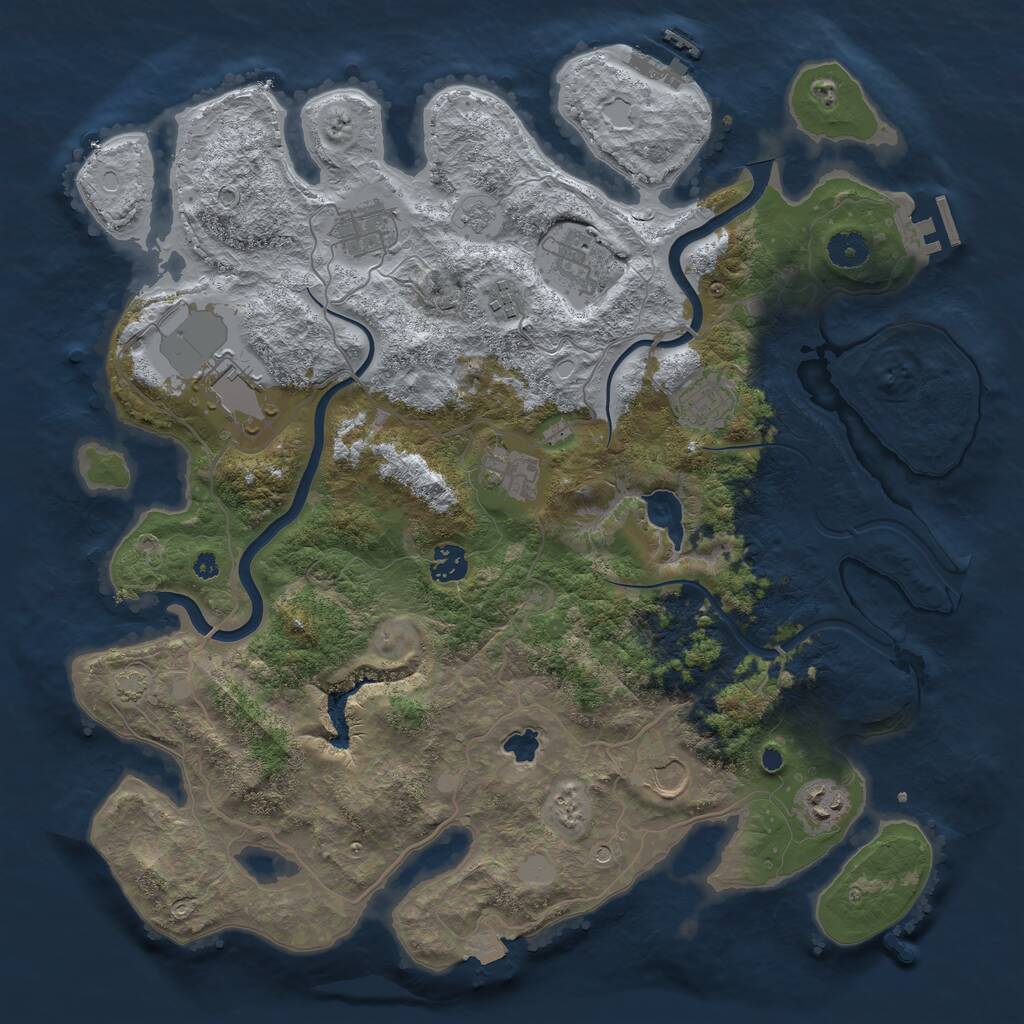 Rust Map: Procedural Map, Size: 4000, Seed: 636374826, 15 Monuments