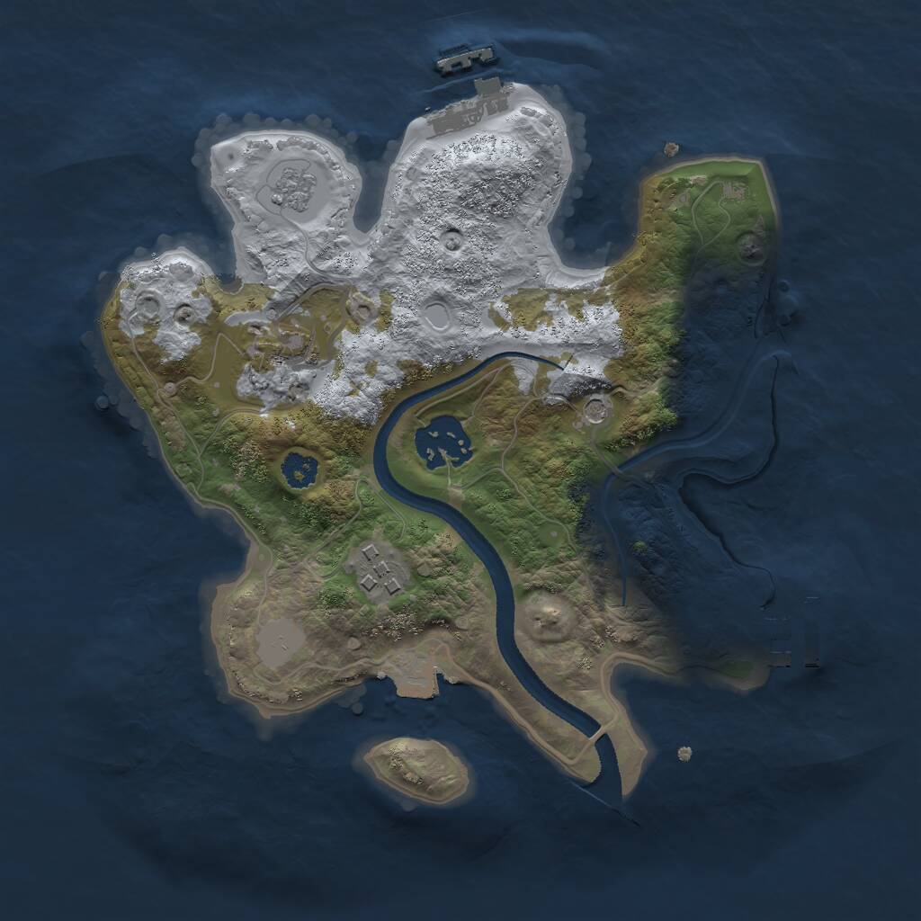 Rust Map: Procedural Map, Size: 2550, Seed: 50002, 8 Monuments