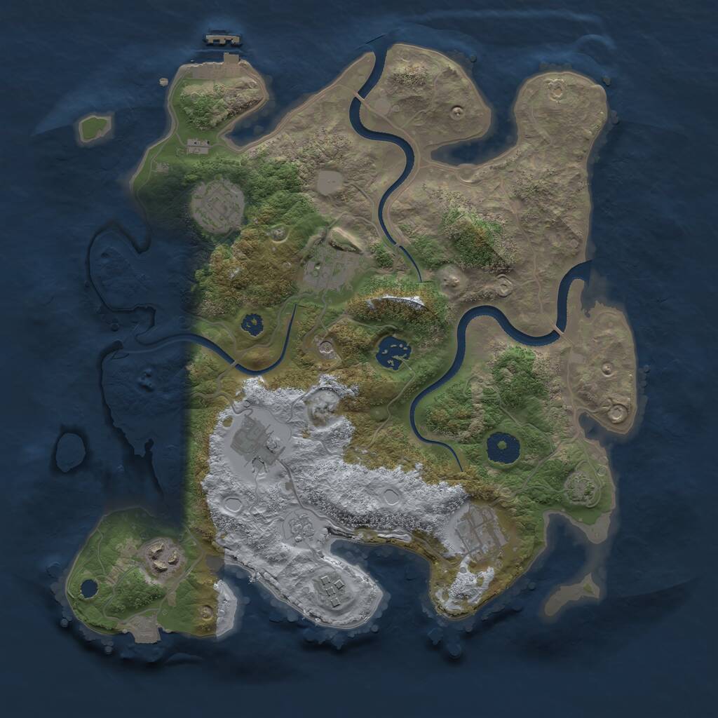 Rust Map: Procedural Map, Size: 3300, Seed: 971938822, 12 Monuments