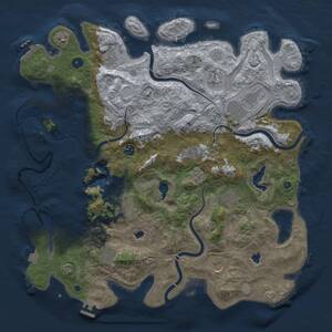 Thumbnail Rust Map: Procedural Map, Size: 4500, Seed: 1113473696, 17 Monuments