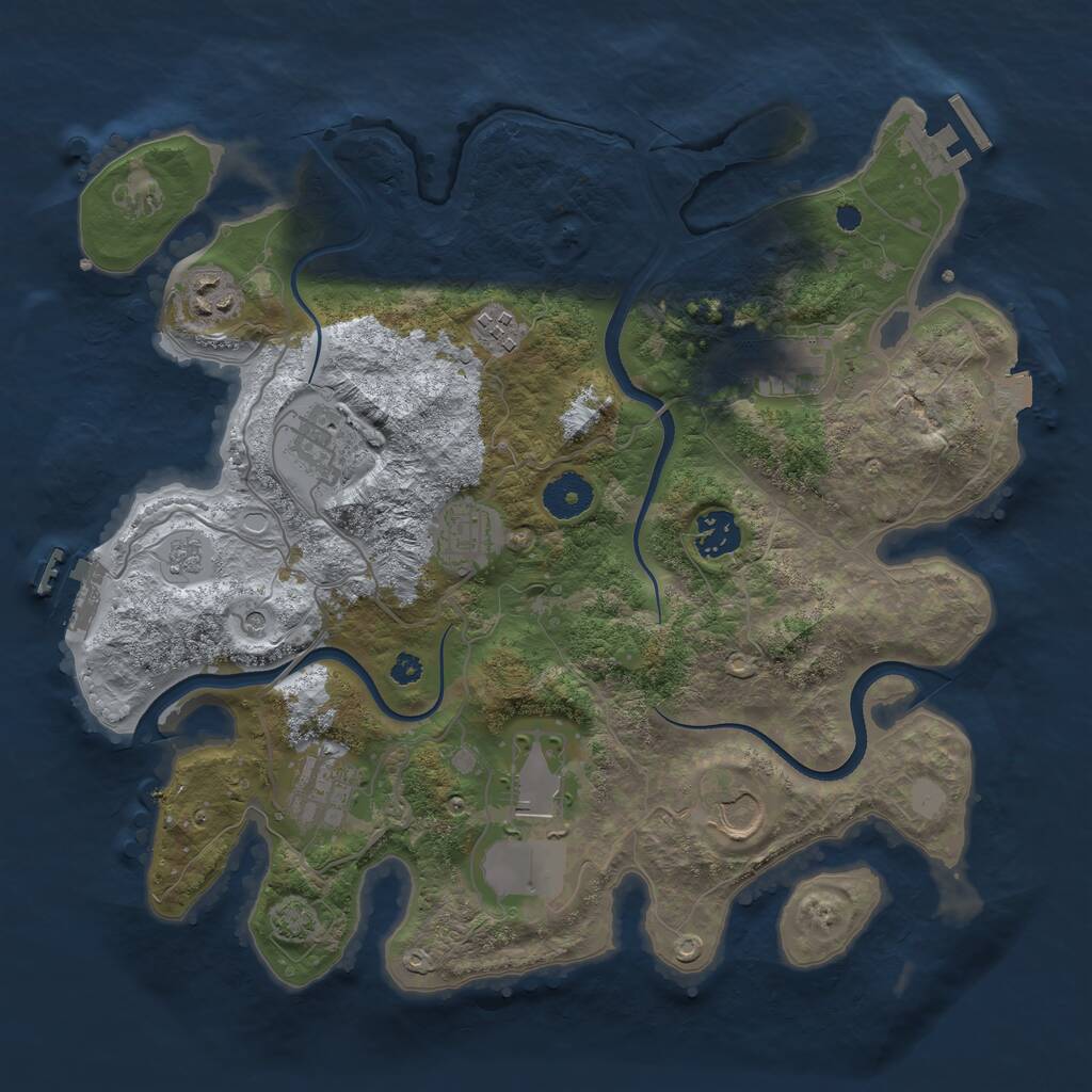 Rust Map: Procedural Map, Size: 3500, Seed: 5540881, 15 Monuments