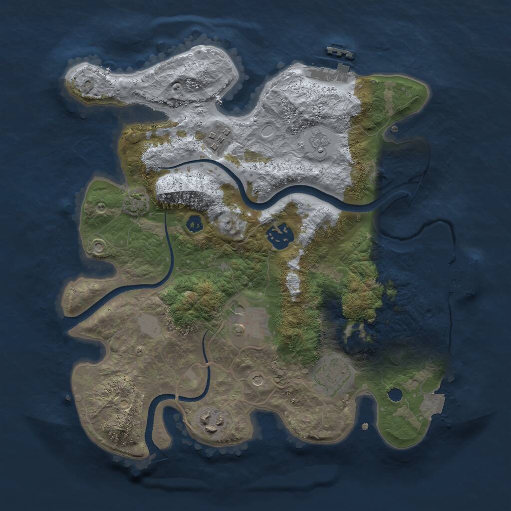Rust Map: Procedural Map, Size: 3000, Seed: 23781, 11 Monuments