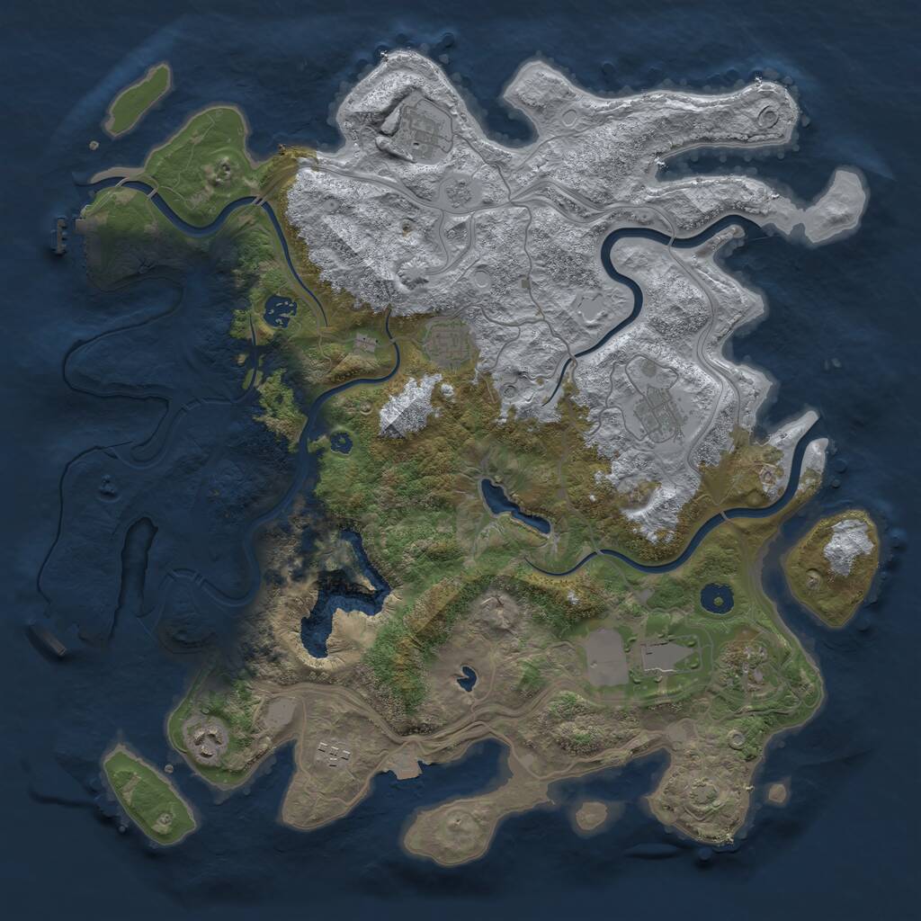 Rust Map: Procedural Map, Size: 4250, Seed: 125985595, 14 Monuments