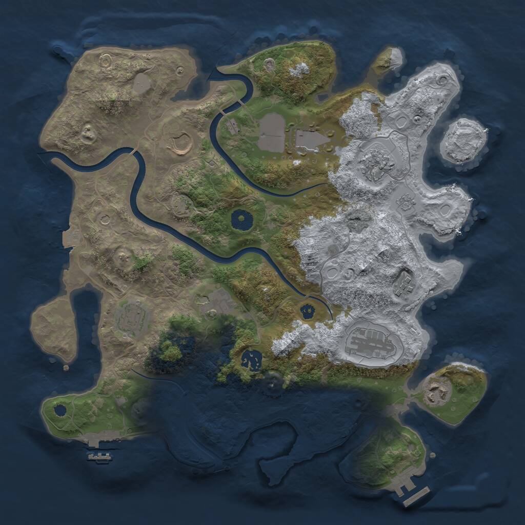 Rust Map: Procedural Map, Size: 3600, Seed: 1453292126, 15 Monuments