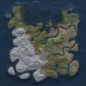 Thumbnail Rust Map: Procedural Map, Size: 3750, Seed: 859178505, 15 Monuments