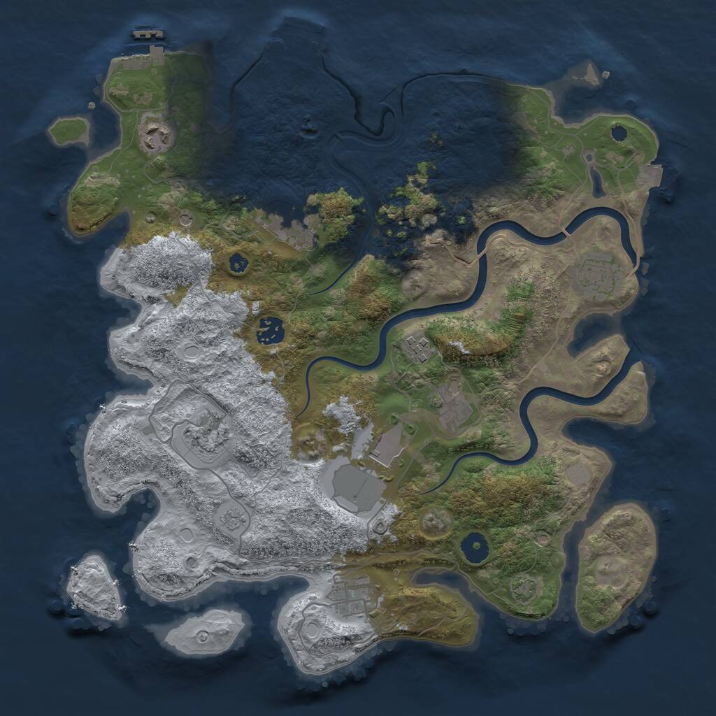 Rust Map: Procedural Map, Size: 3750, Seed: 859178505, 15 Monuments