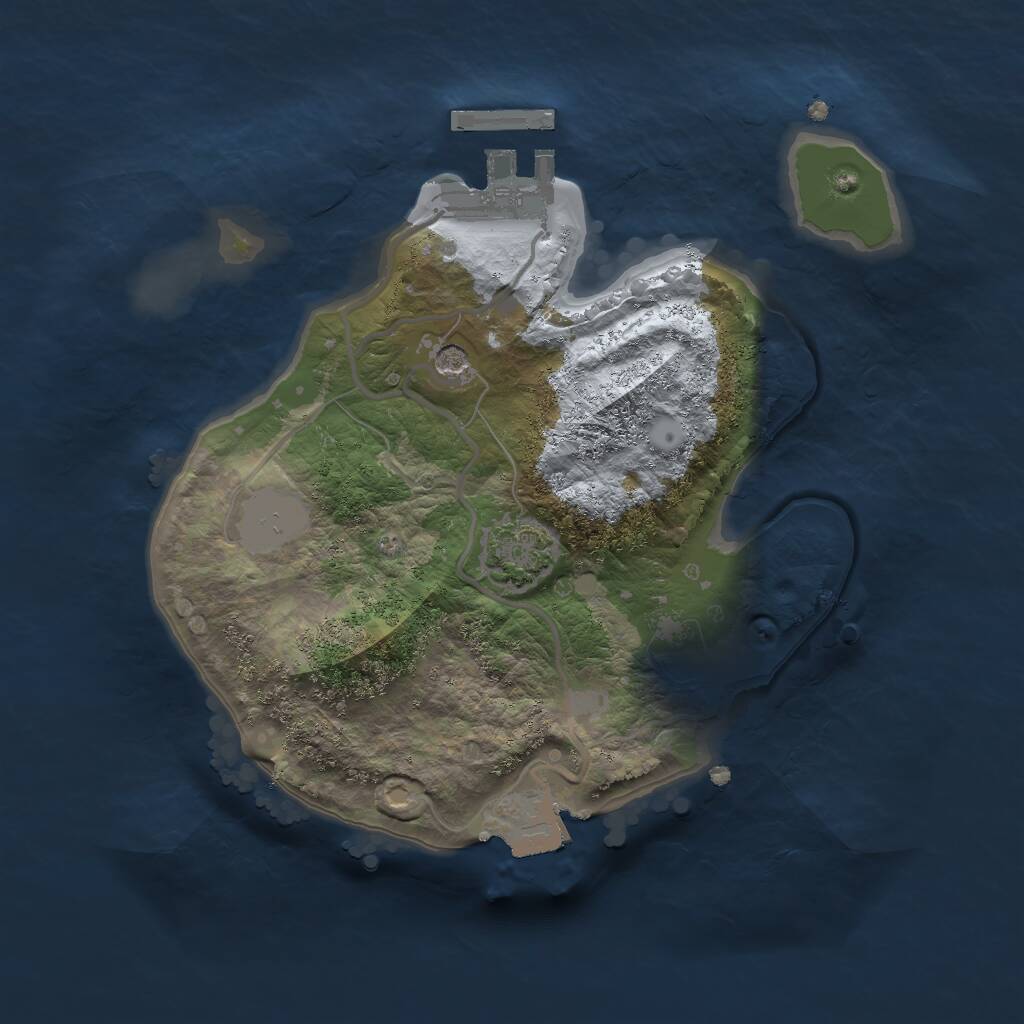 Rust Map: Procedural Map, Size: 2000, Seed: 42989503, 4 Monuments