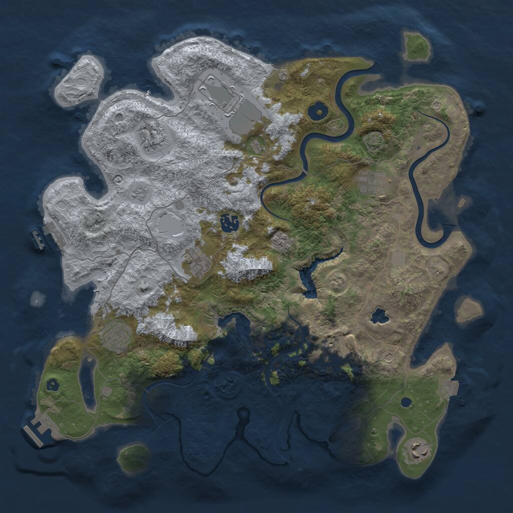 Rust Map: Procedural Map, Size: 4000, Seed: 1465110379, 15 Monuments