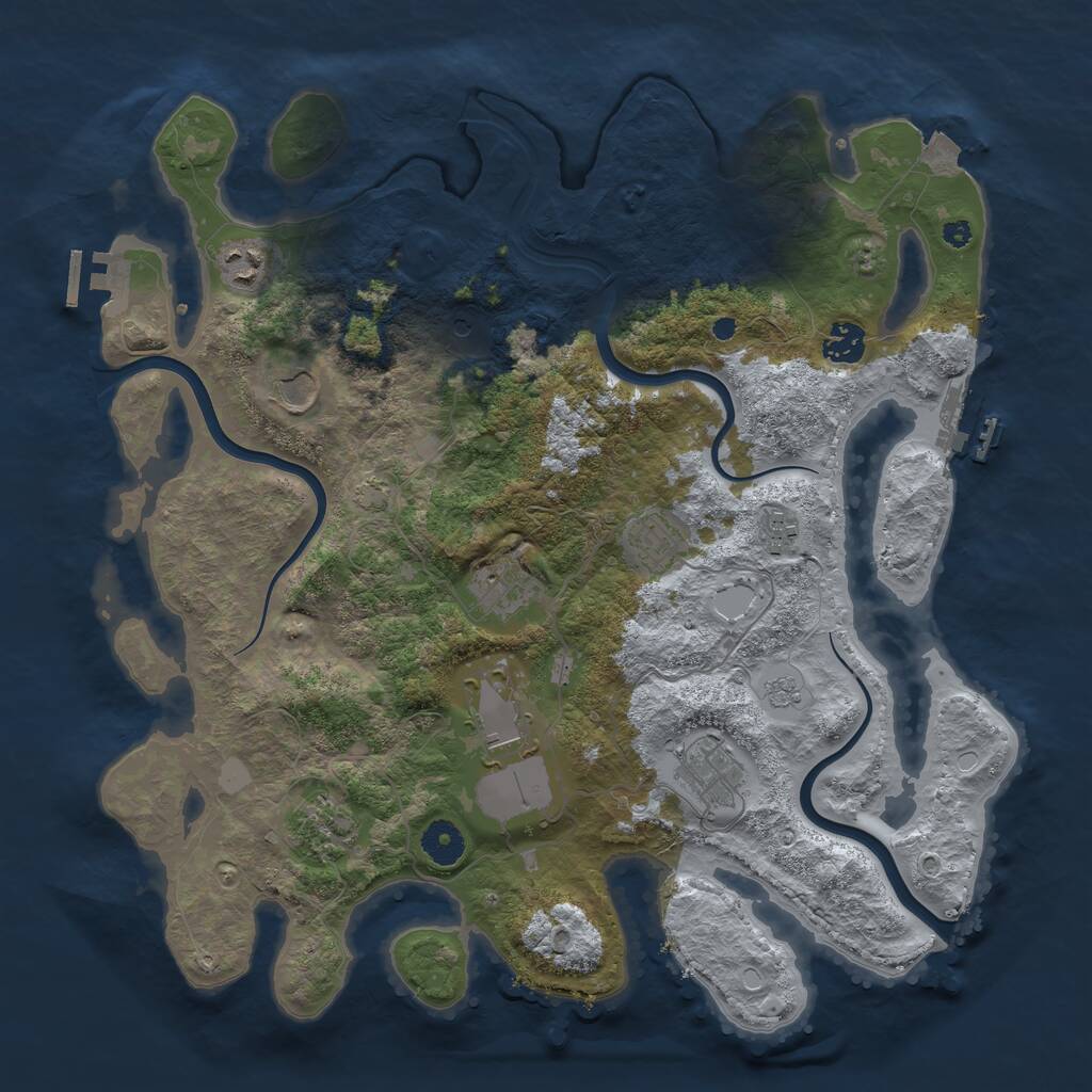 Rust Map: Procedural Map, Size: 3850, Seed: 35500, 15 Monuments