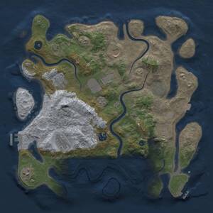 Thumbnail Rust Map: Procedural Map, Size: 3750, Seed: 636857021, 15 Monuments