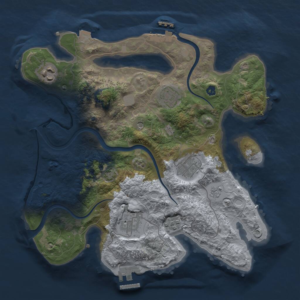 Rust Map: Procedural Map, Size: 3000, Seed: 10949, 11 Monuments