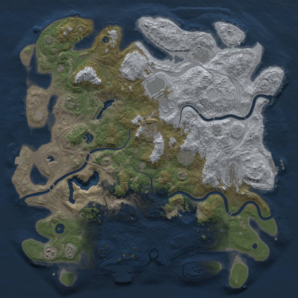 Rust Map: Procedural Map, Size: 4500, Seed: 220478, 15 Monuments