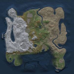 Thumbnail Rust Map: Procedural Map, Size: 3500, Seed: 1351114355, 14 Monuments