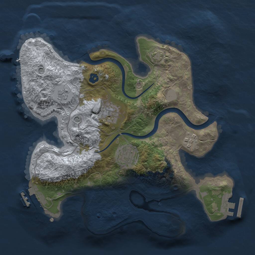 Rust Map: Procedural Map, Size: 2600, Seed: 104329648, 9 Monuments