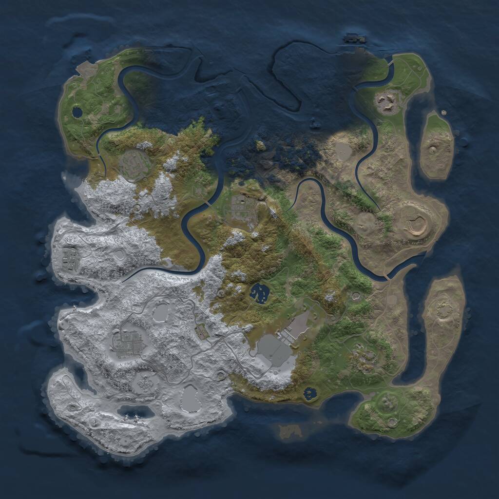 Rust Map: Procedural Map, Size: 3850, Seed: 1090, 14 Monuments