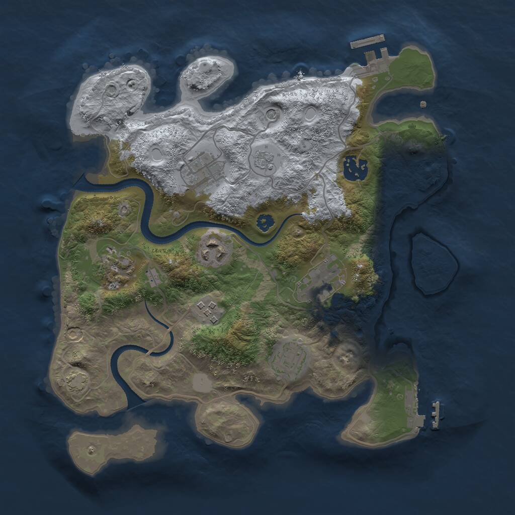 Rust Map: Procedural Map, Size: 3000, Seed: 1099654082, 13 Monuments