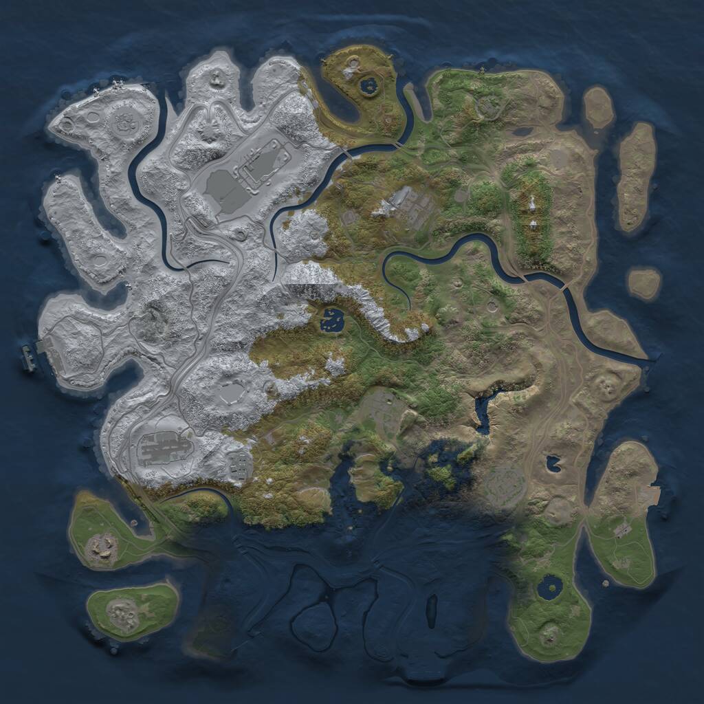 Rust Map: Procedural Map, Size: 4250, Seed: 1692585831, 14 Monuments