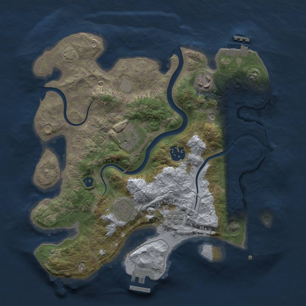 Rust Map: Procedural Map, Size: 3000, Seed: 1967114705, 10 Monuments