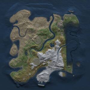 Thumbnail Rust Map: Procedural Map, Size: 3000, Seed: 1967114705, 10 Monuments