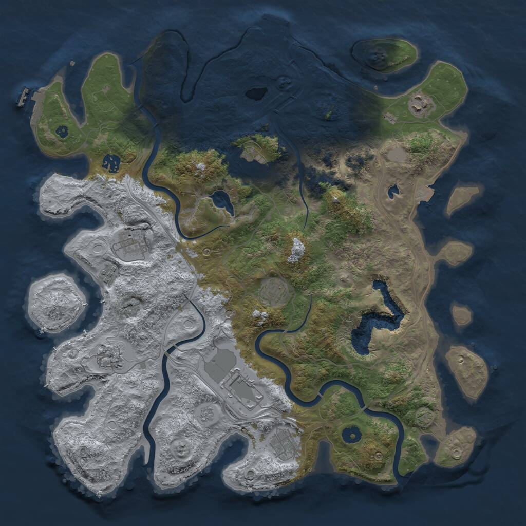 Rust Map: Procedural Map, Size: 4250, Seed: 32697, 15 Monuments