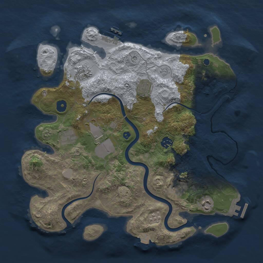 Rust Map: Procedural Map, Size: 3500, Seed: 1578876422, 14 Monuments