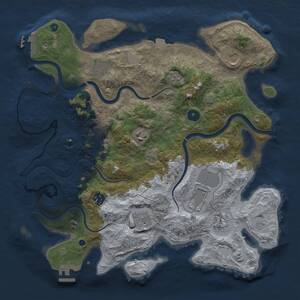 Thumbnail Rust Map: Procedural Map, Size: 3750, Seed: 1169691329, 15 Monuments