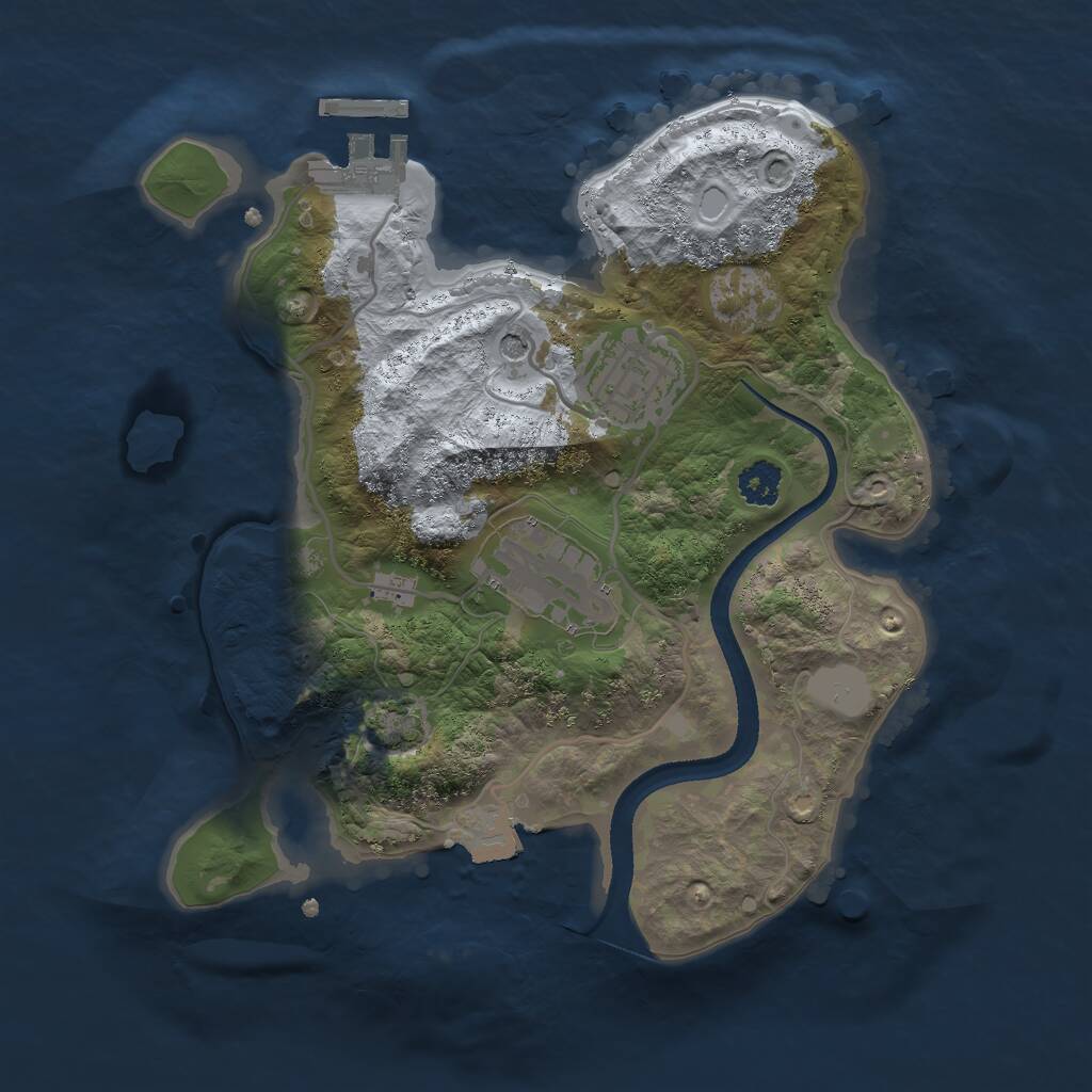 Rust Map: Procedural Map, Size: 2470, Seed: 40005, 6 Monuments