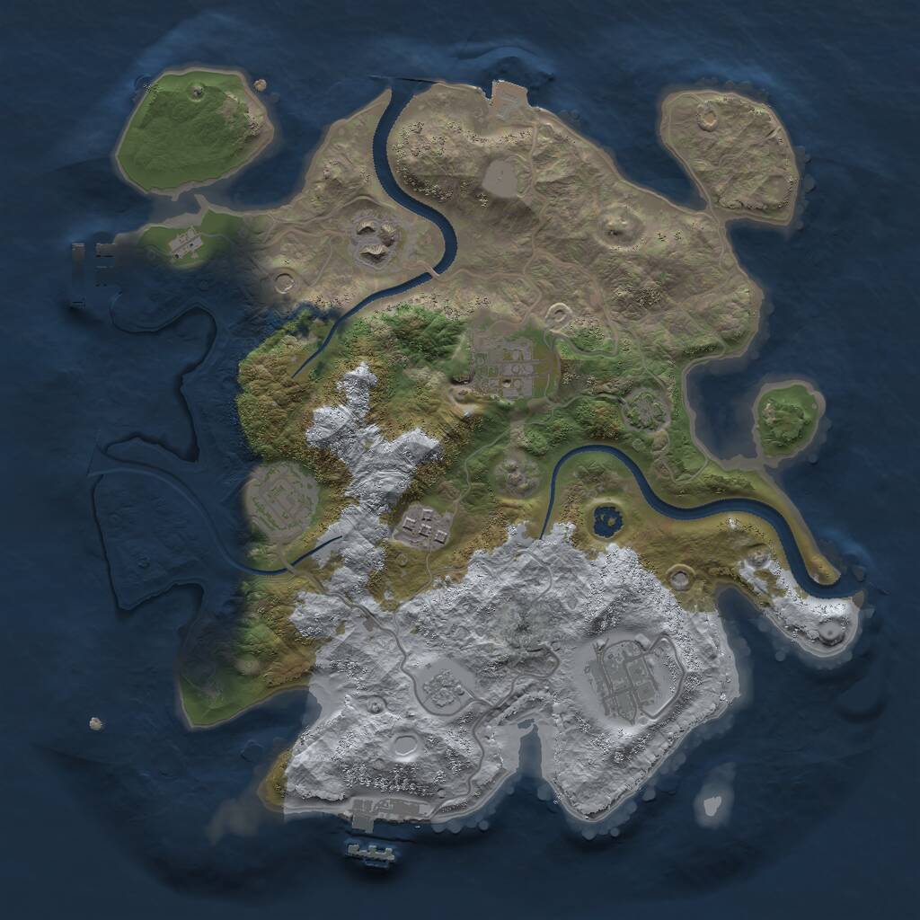 Rust Map: Procedural Map, Size: 3000, Seed: 316792856, 11 Monuments