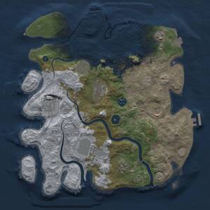 Thumbnail Rust Map: Procedural Map, Size: 3500, Seed: 74665298, 15 Monuments