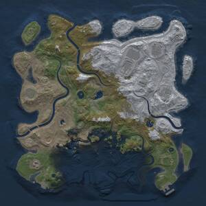 Thumbnail Rust Map: Procedural Map, Size: 4250, Seed: 1766991049, 16 Monuments