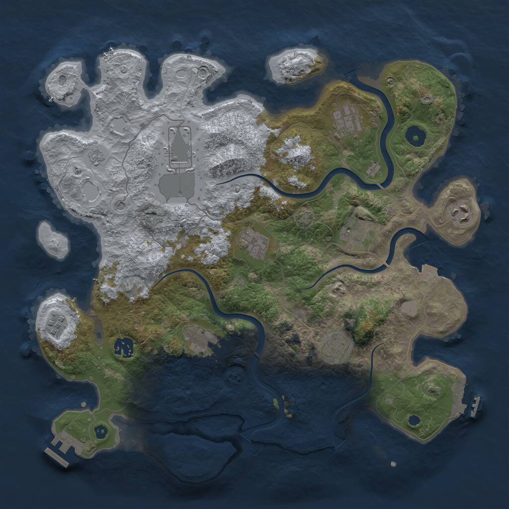 Rust Map: Procedural Map, Size: 3750, Seed: 489482045, 15 Monuments