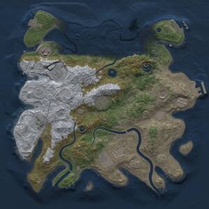 Thumbnail Rust Map: Procedural Map, Size: 3500, Seed: 409800409, 13 Monuments