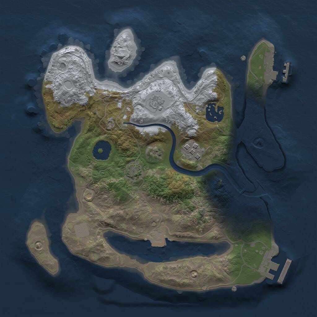 Rust Map: Procedural Map, Size: 2500, Seed: 177795166, 7 Monuments