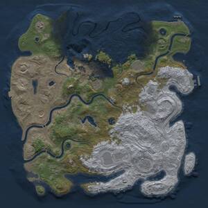 Thumbnail Rust Map: Procedural Map, Size: 4450, Seed: 1351342712, 16 Monuments