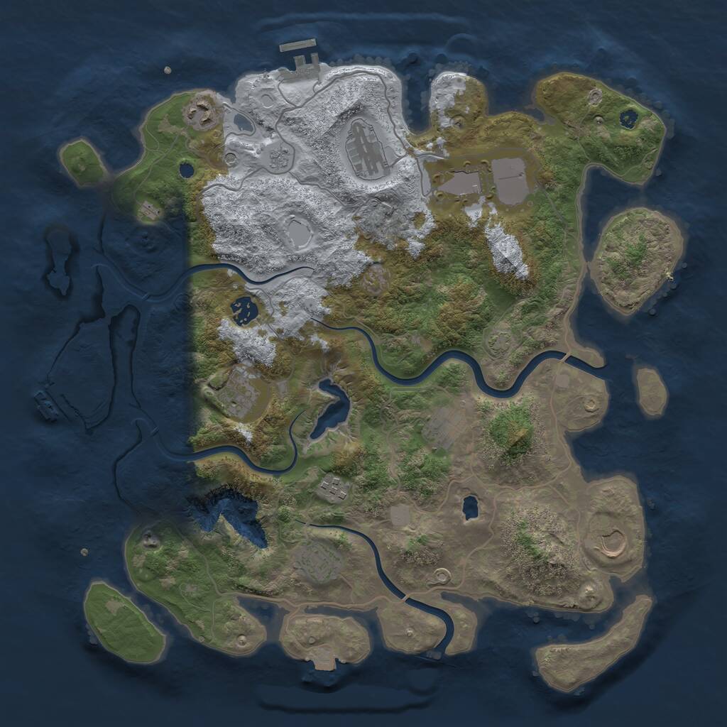 Rust Map: Procedural Map, Size: 4000, Seed: 2139504838, 15 Monuments